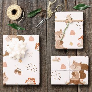Cute Squirrel Woodland Forest Pattern  Sheets
