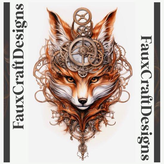 Cute Steampunk Fox 116 Decoupage Tissue Paper