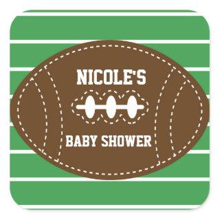 Cute Stitched Football Baby Shower Party Sticker