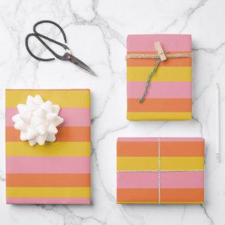 Cute Summer Stripes in Pink Yellow Orange   Sheets