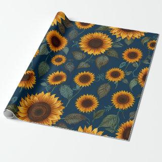 Cute Sunflower Pattern Blue