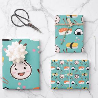Cute Sushi & Dumpling  - Blue
