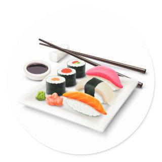 Cute sushi Japanese food Classic Round Sticker