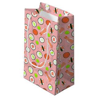 Cute Sushi Pattern Pink Small Gift Bag