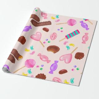 Cute sweets candy illustration kids birthday party