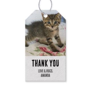 Cute Tabby Kitten Looking Surprised on Thank You Gift Tags