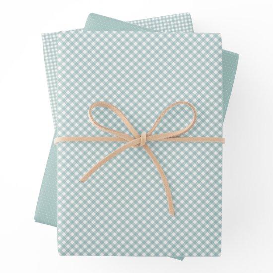 Cute teal gingham and dots simple classic  sheets