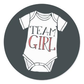Cute Team Girl Gender Reveal Sticker