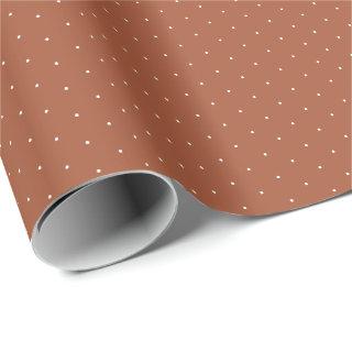 Cute terracotta white tiny polka dots pattern chic