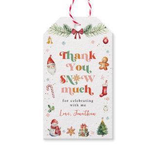 Cute Thank You Snow Much Christmas Birthday Party Gift Tags