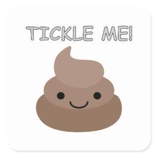 Cute Tickle Me Poop Emoji Square Sticker