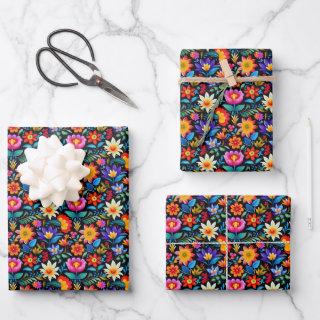 Cute tiled Mexican fiesta flowers  Sheets