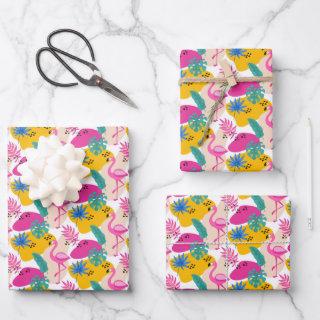 Cute tiled pink flamingo pattern party  sheets