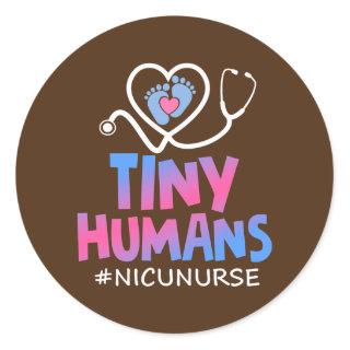 Cute Tiny Humans Neonatal intensive care NICU Classic Round Sticker