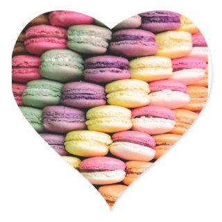 Cute Trendy Colorful French Macaron Cookie Baking Heart Sticker