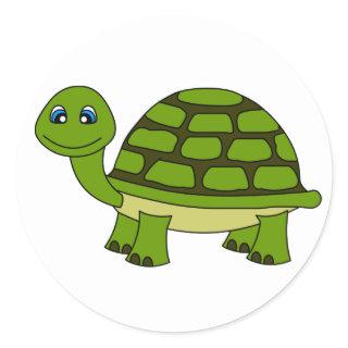 Cute Turtle Cartoon Classic Round Sticker