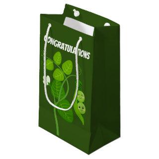 Cute two peas in a pod congratulations small gift bag