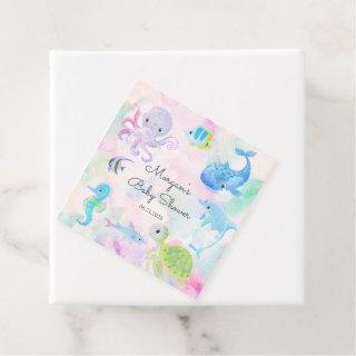 Cute Under the Sea Creatures Baby Shower Favor Tags