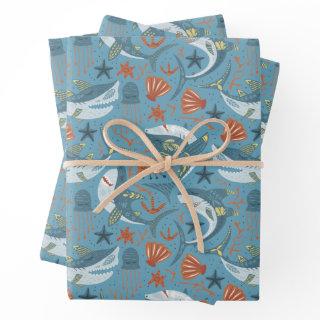 Cute Under The Sea Shell Boy Party Baby Shark  Sheets