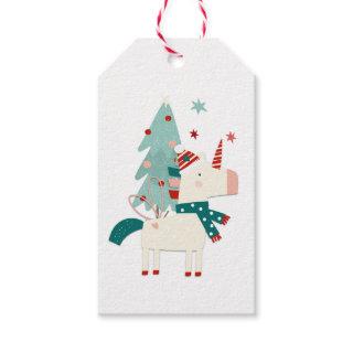 Cute Unicorn Child Name Love Santa Christmas Gift Tags