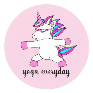 Cute unicorn practicing yoga sticker