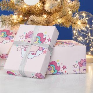 Cute Unicorn Rainbow Gold Glitter Pastel Pink