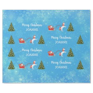 Cute Unicorn Santa Personalized Name Christmas