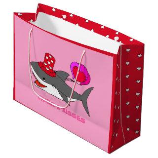 Cute Valentine's Day Shark Large Gift Bag