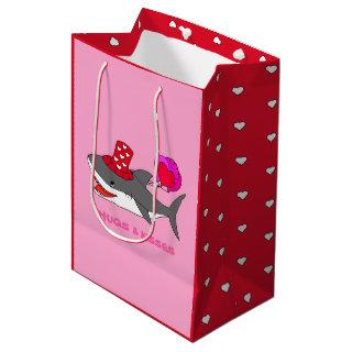 Cute Valentine's Day Shark Medium Gift Bag