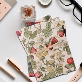 Cute Vintage Strawberry and Flowers Design  Sheets