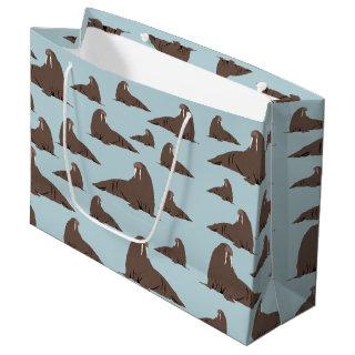 Cute Walrus Pattern  Large Gift Bag