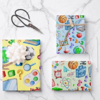 Cute Watercolor Back to School Supplies Colorful  Sheets