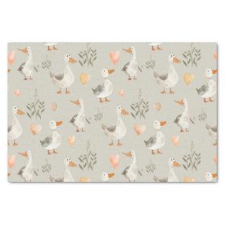 Cute Watercolor Geese Pattern Tissue Paper