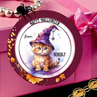 Cute Watercolor Kitten Happy Halloween Sticker