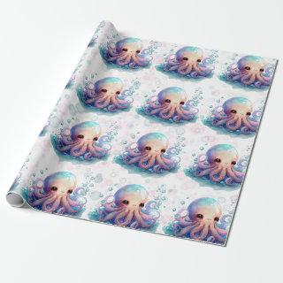 Cute Watercolor Octopus Baby Shower
