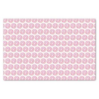 Cute Watercolor Pink Sprinkle Donuts Pattern Tissue Paper