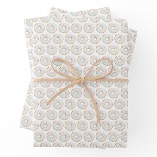 Cute Watercolor White Sprinkle Donuts Pattern  Sheets