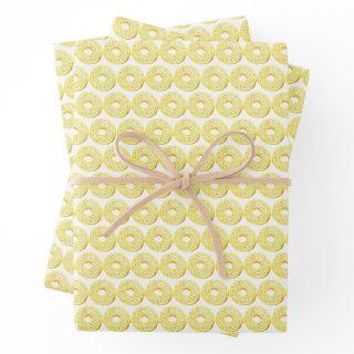 Cute Watercolor Yellow Sprinkle Donuts Pattern  Sheets