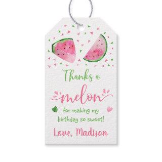 Cute Watermelon Thanks A Melon Birthday Gift Tags