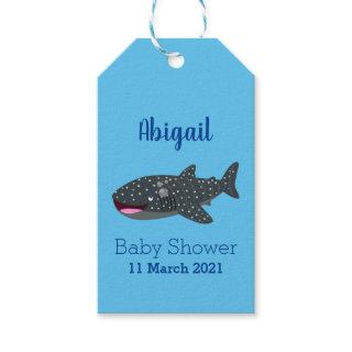 Cute whale shark happy cartoon illustration gift tags
