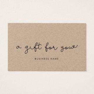 Cute whimsical kraft paper gift certificate