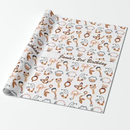 Cute White Toy Boho Pattern Illustration