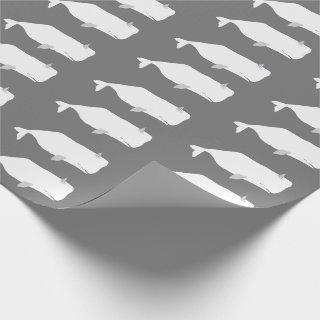 Cute White Whale Sea Ocean Neutral Grey