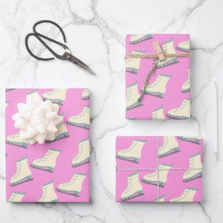 Cute Winter Ice Skates Pattern in Playful Pink  Sheets