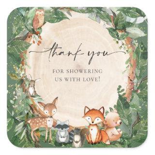 Cute Woodland Baby Shower Square Sticker