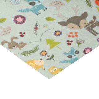 Cute Woodland Creatures Animal Pattern Tissue Paper
