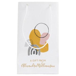 Cute Yellow Pink Abstract Art Custom A Gift From Small Gift Bag
