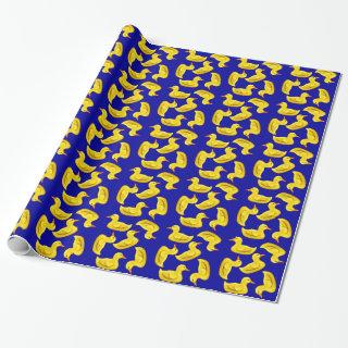 Cute Yellow Rubber Duck on Blue