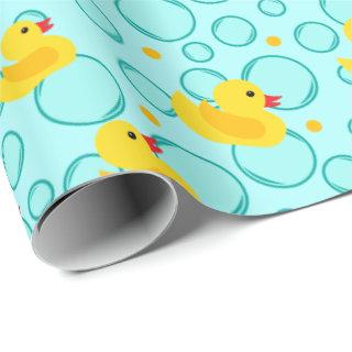 Cute Yellow Rubber Ducks Bubbles Baby Shower