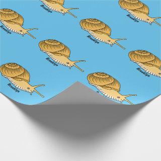 Cute yellow snail cartoon illustration